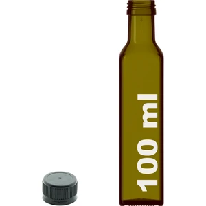 100 cc Yeşil Maraska Sızdırmaz Siyah Kapaklı 100 ml Köşeli Cam Şişe 1 Adet