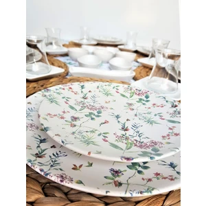 Flowers Mat Beyaz Kahvaltı Takımı 33 Parça 6 Kişilik
