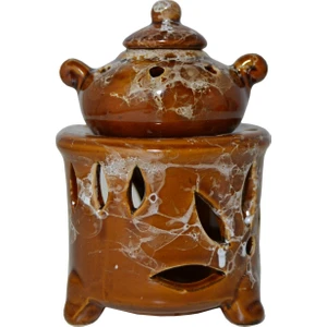 Original Boutique Çaydanlık 3 Parça Seramik Buhurdanlık Mumluk Tütsülük Seti