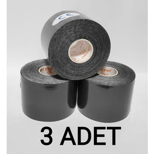 Bia Tape Kinesio Sporcu Bandı 5 cm x 5 Siyah 3'lü (Pakette 3 Adet) (