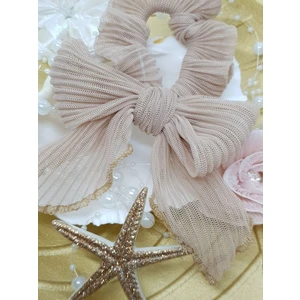 208 - Piliseli Fiyonk Fular Saç Lastiği / Toka