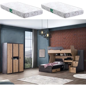 Ranza, Doğa Ranza Karyola Çalışma Masası + 3 Kapılı Dolap + 2 Adet Comfort Yatak
