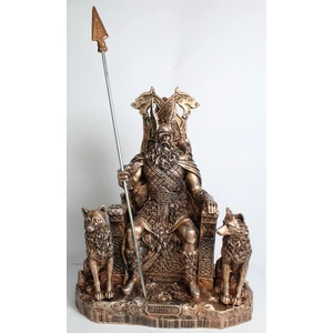 SA Hediyelik Odin Antik Iskandinav Viking Tanrıların Babası Mızraklı Polyester Heykelcik Biblo