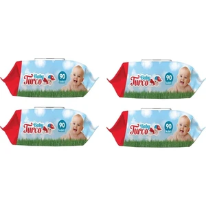 Baby Turco Islak Havlu Mendil Klasik 90 Yaprak 4 Paket Plastik Kapaklı