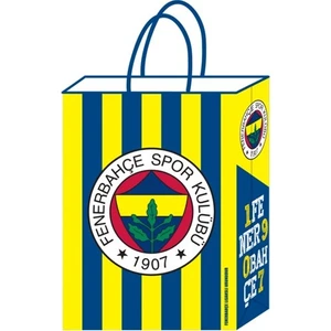Fenerbahçe Büküm Saplı Kağıt Çanta 18X24CM 12'li