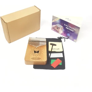 Kalimba 17 Tuşeli + Çekiç +Stiker + Kılıf + Eğitim Metodu