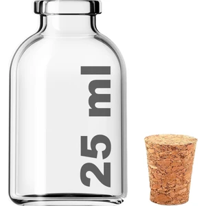25 cc Şeffaf Penisilin Mantar Tıpalı 25 ml Düğün, Kına, Nişan, Kolonya Şişesi Cam Şişe 1 Adet