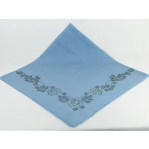 Mom Collection Taşlı Lüx Eşarp Bebe Mavi Uzun Gül Desen