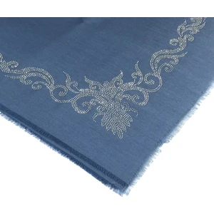 Mom Collection Taşlı Lüx Eşarp Indigo Şahmeran Desen