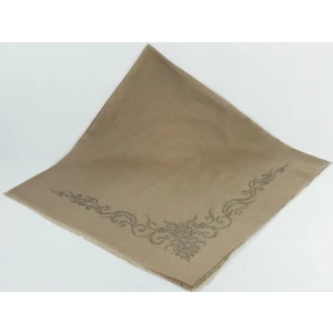 Mom Collection Taşlı Lüx Eşarp Sütlü Kahve Şahmeran Desen