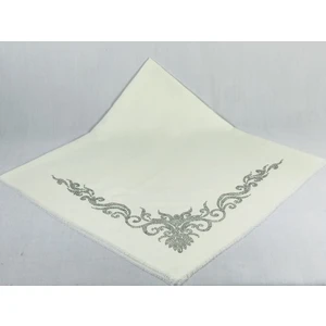 Mom Collection Taşlı Lüx Eşarp Krem Şahmeran Desen