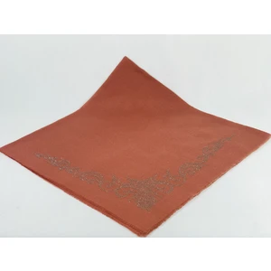 Mom Collection Taşlı Lüx Eşarp Kiremit Şahmeran Desen