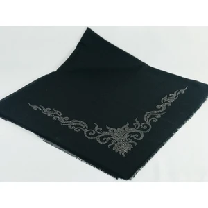 Mom Collection Taşlı Lüx Eşarp Siyah Şahmeran Desen
