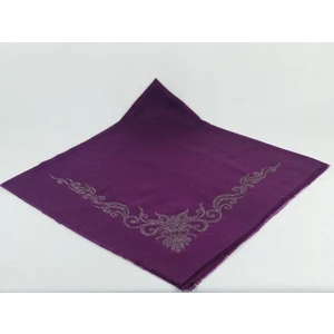 Mom Collection Taşlı Lüx Eşarp Eflatun Şahmeran Desen