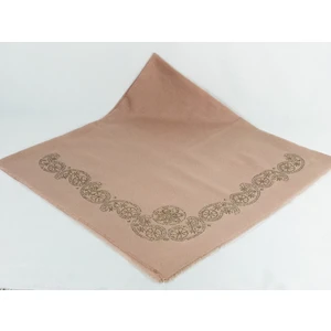 Mom Collection Taşlı Lüx Eşarp Pudra Şal Desen