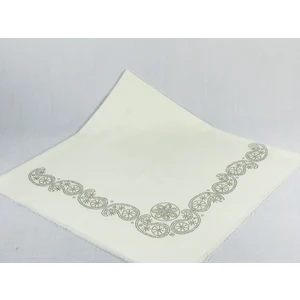 Mom Collection Taşlı Lüx Eşarp Krem Şal Desen