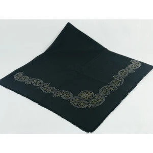 Mom Collection Taşlı Lüx Eşarp Siyah Şal Desen