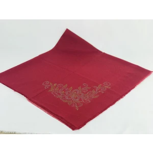 Mom Collection Taşlı Lüx Eşarp Bordo Tek Gül Desen
