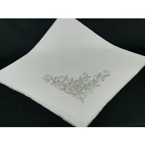 Mom Collection Taşlı Lüx Eşarp Beyaz Tek Gül Desen