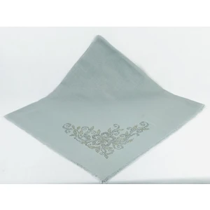 Mom Collection Taşlı Lüx Eşarp Gri Tek Gül Desen