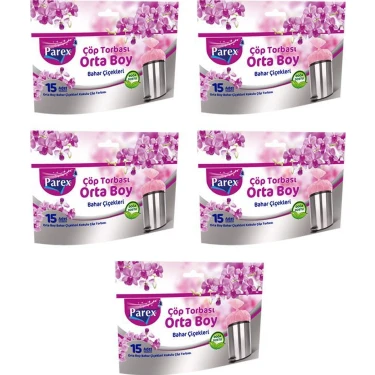 Parex Premium Bahar Kokulu Çöp Torbası 5' Li Paket Orta