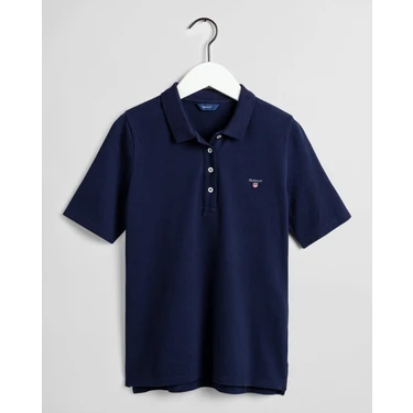 Gant Erkek Lacivert Regular Fit Pique Polo