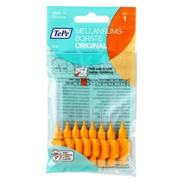 TePe Turuncu Arayüz Fırçası Yumuşak 0.45 mm 8'li Formda Diş Temizliği İçin