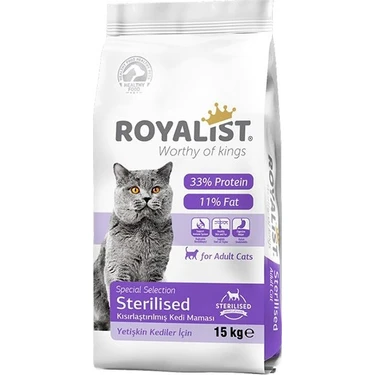 Royalist Premium Sterilised Somonlu Kısırlaştırılmış Kedi Maması 15