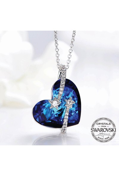 Monemel Swarovski Taşlı Kalp Kolye