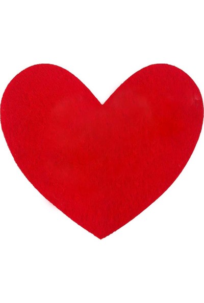Toptan Keçe Keçeden 8,5 cm Kırmızı Kalpler Süsü 10 Adet