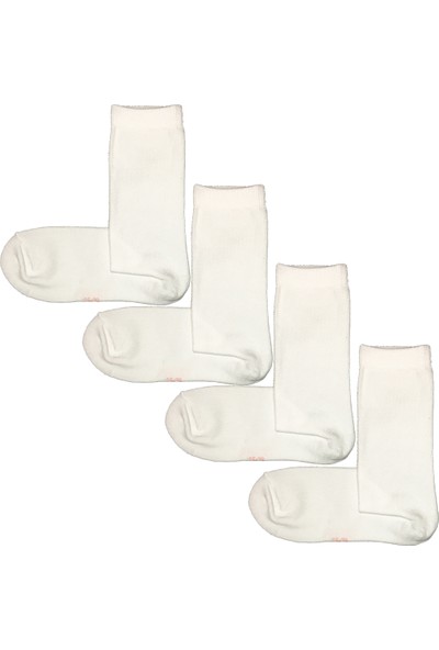 Calze Vita 4 Çift Düz Beyaz Renkte Kadın Soket Çoraplar