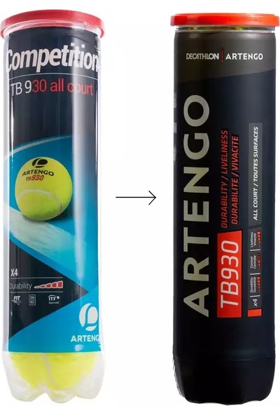 ARTENGO 4 Adet Sarı Tenis Topu TB930