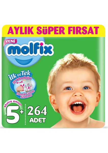 Dev Beden 5+ (13-20 Kg) Junior Plus 264'LÜ Bebek Bezi