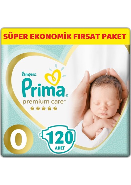 Premium Care Bebek Bezi Beden : 0 (1.5 - 2.5 Kg) Prematüre 120'LI + Islak Mendil 3'lü fiyatları