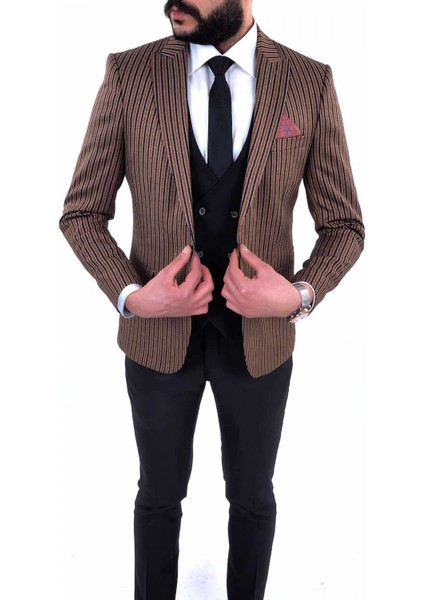 Fonte Falcao Kombinli Slimfit Yelekli Drop 6 Takım