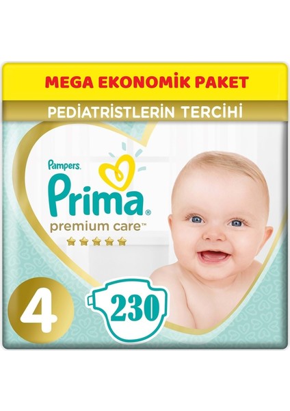 Premium Care Bebek Bezi Beden:4 (9 - 14 Kg) Maxi 230'LU