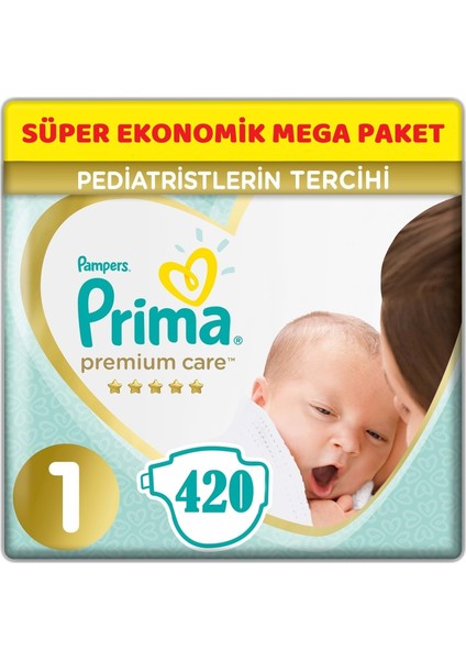 Premium Care Bebek Bezi Beden:1 (2 - 5 Kg) Yeni Doğan 420'LI