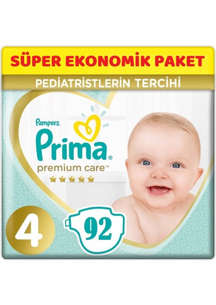 Premium Care Bebek Bezi Beden: 4 (9 - 14 Kg) Maxi 92'li