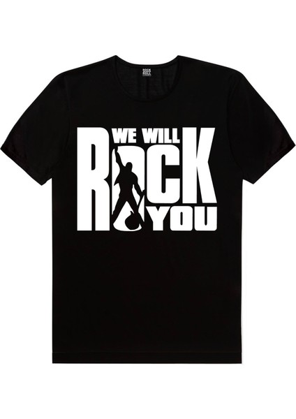 Just Rock You Siyah Kısa Kollu Erkek T-Shirt