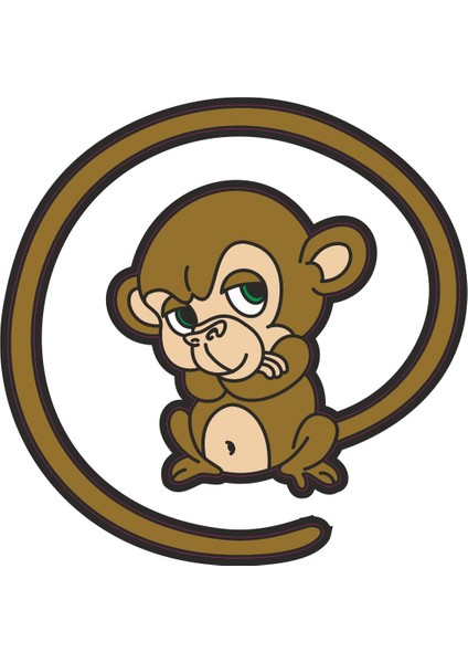 Araba Depo Kapağı Şempanze Maymun Sticker - 17261