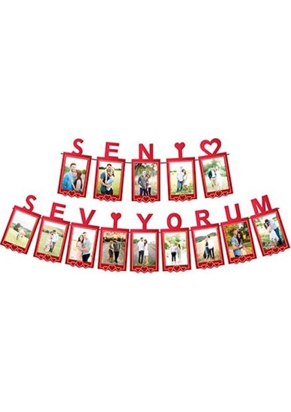 Oynar Yazı Karton Çerçeveli Seni Seviyorum