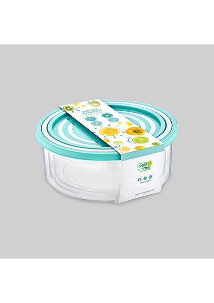 3'lü Yuvarlak Plastik Saklama Kabı