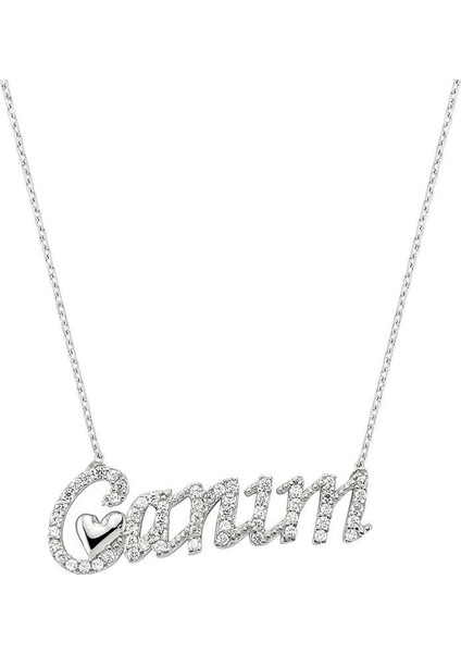 Gümüşhane Silver Gümüş Canım Yazılı Kadın Kolye