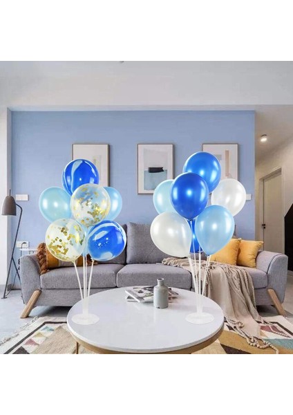 enuygunparti Balon Standı 7 Çubuklu - Ithal Balon Standı + 10 Adet Pastel Balon