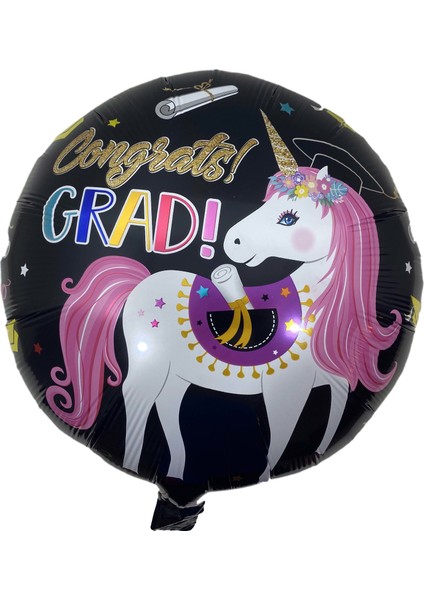 At Figürlü Mezuniyet Folyo -5 Adet - Folyo Balon - 18 Inç