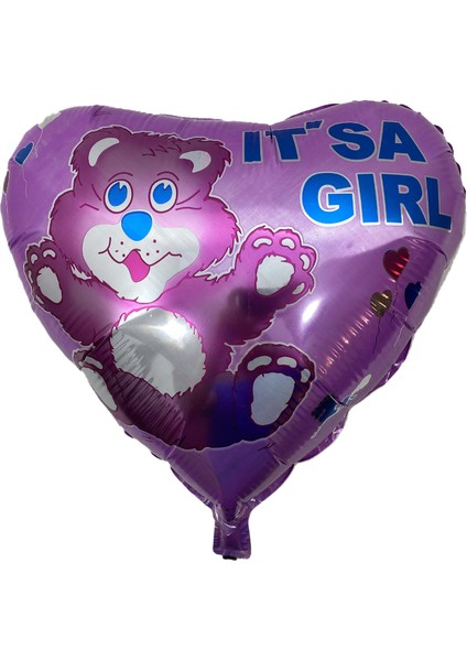 It's Girl Folyo - Kız Yeni Doğan - Folyo Balon - 18 Inç - 5 ADET