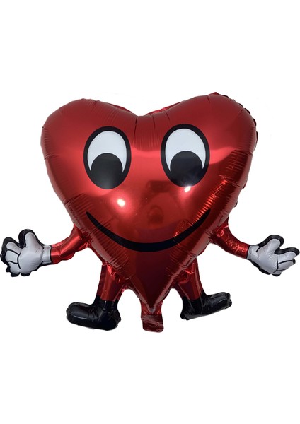 Kırmızı Kalp Figürlü Folyo - Folyo Balon - 18INÇ - 5 ADET