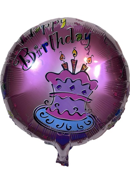 Happy Birthday Figürlü Folyo - Doğum Günü Balonu - 18 Inç - 5 ADET