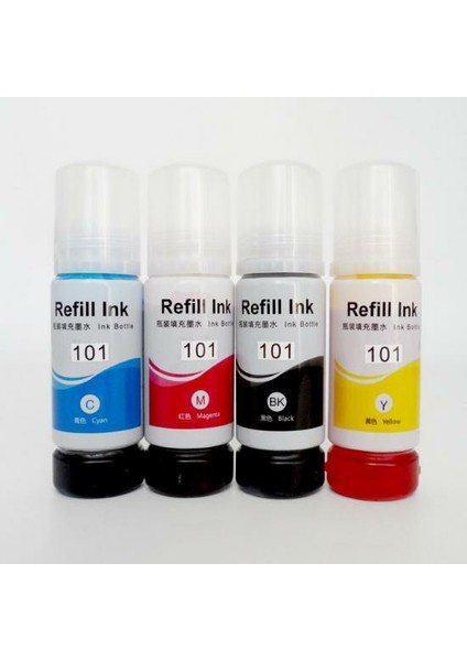 Premium® 101 Ecotank L6190 Uyumlu 4 Renk Mürekkep Seti