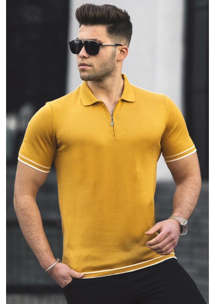 Hardal Polo Yaka Erkek Tişört 5090